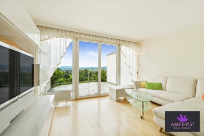 Luxuriös ausgestattetes Penthouse mit Pool und unverbaubarem Panoramablick am Golfplatz Wienerberg