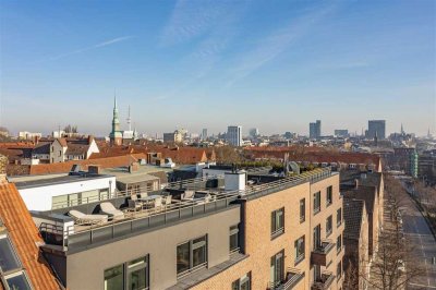 Einzigartiges Penthouse mit Dachterrasse und Blick über die gesamte Stadt.