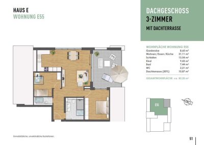 BAUSTELLENBERATUNG 07.12.2024 13 - 14:30 Uhr – 3 Zimmer mit sonniger Dachterrasse