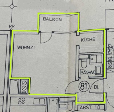 neu renovierte 1-Zimmer-Wohnung mit Balkon in München Sendling-Westpark