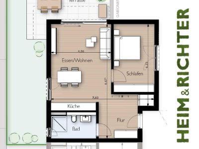 Seniorengerechtes Wohnen in Worfelden, Erdgeschosswohnung Nr. 2 mit Terrasse und Garten