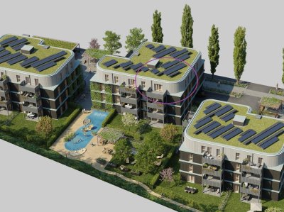 GRÜNE STADTVILLEN - GANZ OBEN! | 3 Zimmer mit Süd-Balkon | Holzbauweise - Umweltbewusst - Modern | Provisionsfrei!