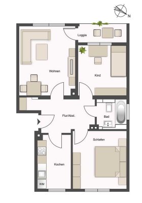 Moderne 3 Zimmer Wohnung in Bad Brückenau inkl. Stellplatz