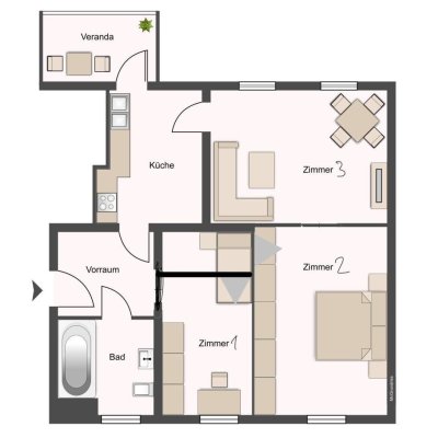 Sanierte 3-Zimmer Wohnung für 3er WG Nähe SOWI/MCI