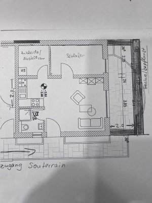 Gepflegte  Single-Souterrain-Wohnung mit geh. Innenausstattung mit Terrasse