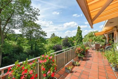 Leben am Kurpark! Großzügige 6-Zi-Endetagenwohnung mit traumhafter Dachterrasse, Sauna und Garage...