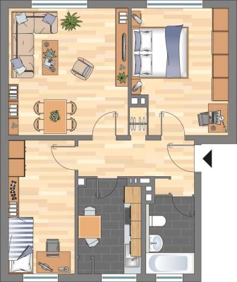 Bereits modernisierte 3-ZKB-Wohnung in Neuengroden zu vermieten!