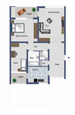 Bonn-Endenich. Kapitalanlage 5. OG. mit 3 ZKB mit Balkon - Provisionsfrei!