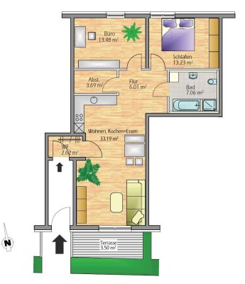 Stilvolle 3-Zimmer-EG-Wohnung mit gehobener Innenausstattung im inneren Westen