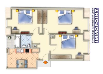 ZENTRAL, ZENTRALER, ZIRKEL! = MÖBLIERTE 3-ZIMMER-WOHNUNG UNWEIT DES KRONENPLATZES UND DER UNI