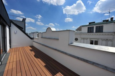 Traumhafte Dachterrassenwohnung nahe U1, Klimaanlage, Kamin