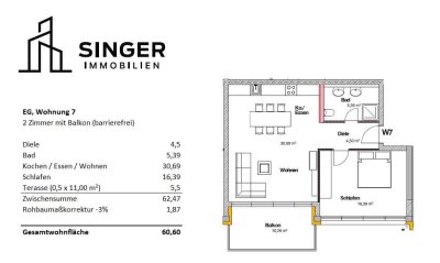 Gehobene 2- Zimmerwohnung mit Einbauküche