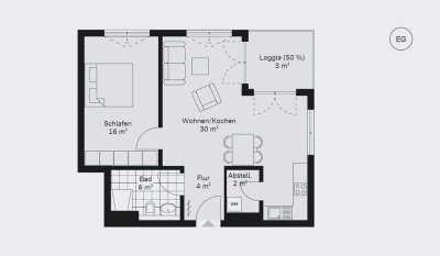 Erstbezug mit EBK: Exklusive 2-Zimmer-Erdgeschosswohnung mit gehobener Innenausstattung in Wedel