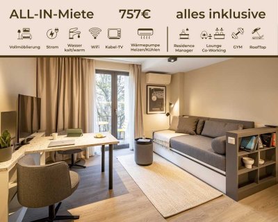 Möbliertes 1-Zimmer-Business-Apartment mit Balkon (Urban Studio Smart)