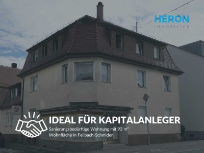 IDEAL FÜR KAPITALANLEGER - Sanierungsbedürftige Wohnung mit 93 m² Wohnfläche in Fellbach-Schmiden