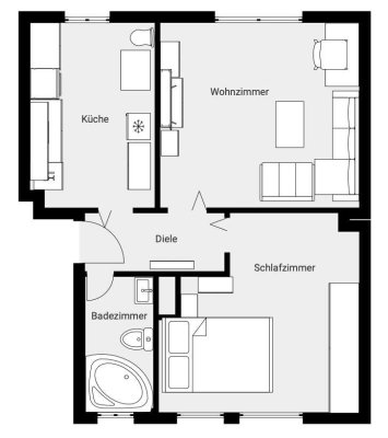 Attraktive und renovierte 2-Zimmer-Wohnung in Oberhausen