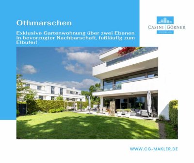 Exklusivität trifft Moderne: Garten-Maisonette-Wohnung in gehobener Nachbarschaft nahe Elbufer!