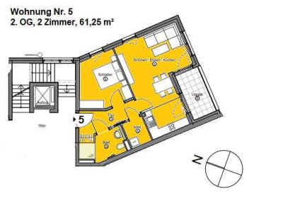 für Singles oder Paare - 2-Zimmerwohnung mit Loggia