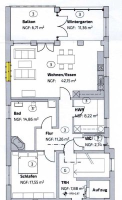 Ansprechende 2-Zi-Wohnung, 115 m², geh. Ausstattung, Balkon, EBK in Tauberbischofsheim