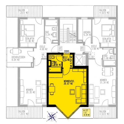 Helle, ruhige 1-Zimmer-Wohnung in Dachau