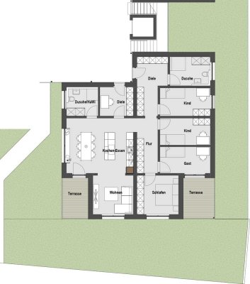 Haus im Haus - 7-Zimmer Wohnung mit 200m² Garten