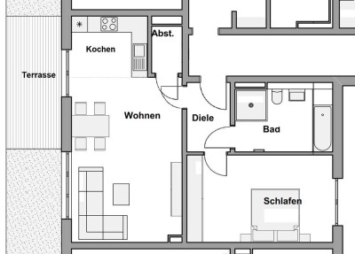 Neubau: 2-Zimmer Servicewohnung in Weilerswist Wohnung A14