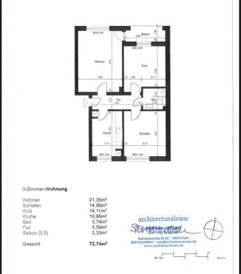 Helle 3-Zimmer-Erdgeschosswohnung mit Balkon in Neuss