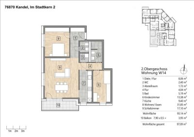 Erstbezug: Moderne 3-ZKB Wohnung mit Balkon