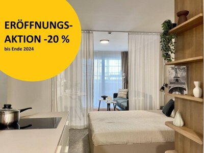 *OPENING DISCOUNT -20%* All-In-Living JONN-Y -möbliertes Apartment + Loggia -&gt; Pauschalpreis + Gym, Sauna, Dachterrasse, Community Area &amp; sämtlicher NK! 7 Min. zum Stephansplatz!