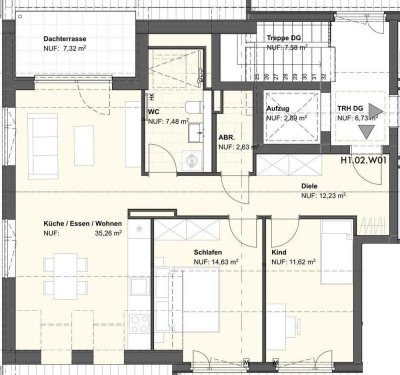 Schicke-Neubau-Dachwohnung in Bischofsheim Ortsmitte