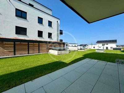 Bezugsfertiger Neubau - Helle und moderne Erdgeschosswohnung mit Gartenanteil