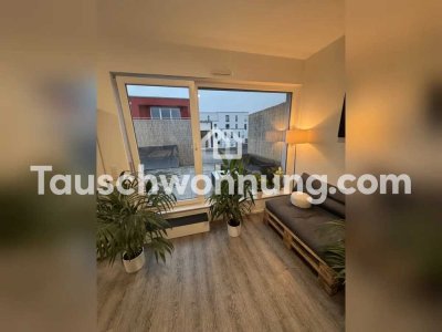 Tauschwohnung: 1Z. Penthouse Wohnung mit riesiger Dachterasse am Stadtwald