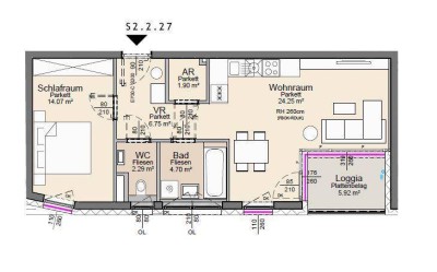 Durchdachter Grundriss: 2-Zimmer-Wohnung mit Loggia