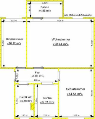 Geräumige 3-Raum-Wohnung in ruhiger Lage