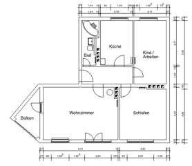 Helle , sehr zentrale 3-Zimmerwohnung - auch als 2er/3er WG geeignet