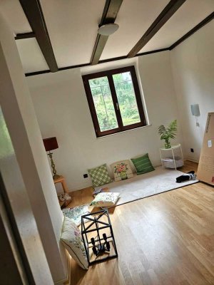 Möbliertes Zimmer innerhalb einer 5-Zimmer-Wohnung am Neckar, Küche+Balkon+Terrasse