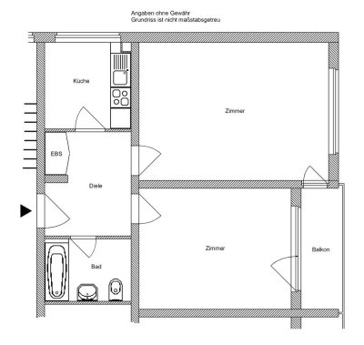 Sanierte 2 Zimmerwohnung mit Balkon