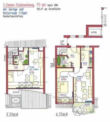 Schöne und gepflegte 3,5-Raum-Maisonette-Wohnung mit geh. Innenausstattung mit EBK in Crailsheim