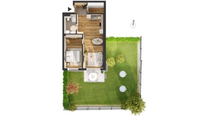 Hochwertige 2-Zimmer Neubau-Gartenwohnung (W04)