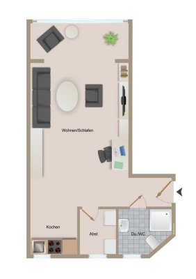 Geräumige 40qm  1-Zimmer-Wohnung in Rotenburg, Berliner Ring 28-30