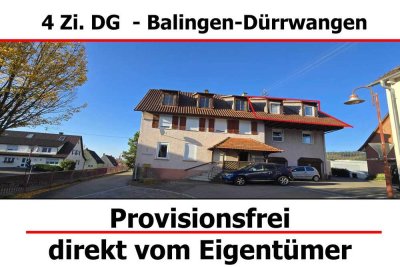 Provisionsfrei - renovierte 4 Zimmer DG-Wohnung in Balingen-Dürrwangen