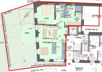 Willkommen in Ihrer charmanten 2 Zimmerwohnung in historischem Gebäude mit traumhafter Gartenoase