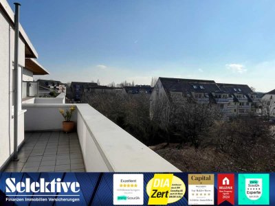 Moers City: Penthouse Wohnung mit großer, sonniger Dachterrasse und TG Stellplatz - Single Traum!