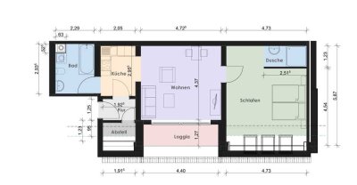 Exklusive 2-Raum-DG-Wohnung mit gehobener Innenausstattung mit Balkon und EBK in Landsberg