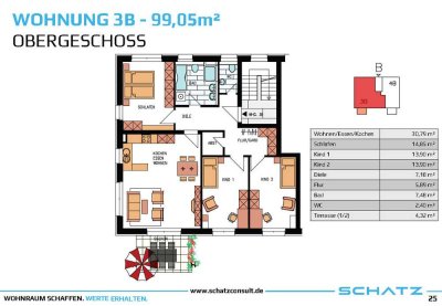 ✅Großzügige 4-Zi Obergeschosswohnung mit Balkon I � Wohnen im Naturpark I 3B