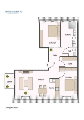 Stilvolles Wohnen im Neubau: 3-Zimmer-Dachgeschosswohnung mit Charme