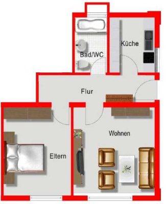 Helle 2-Zimmer-Einlieger-Wohnung mit EBK in Aichtal-Neuenhaus