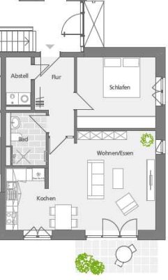 Nachmieter gesucht: Ansprechende 2-Zimmer-Erdgeschosswohnung mit Terrasse und EBK in Neumünster