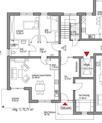 Stilvolle 3-Zimmer-Erdgeschosswohnung mit gehobener Innenausstattung mit EBK in Elbtal