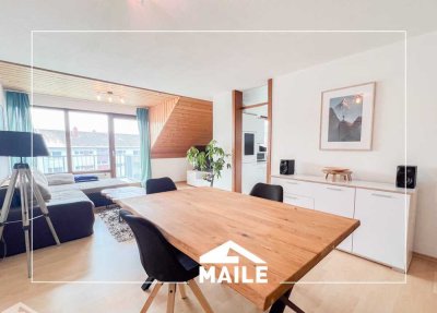 Helle 2-Zimmer DG-Wohnung mit Balkon, zusätzlicher Nutzfläche, EBK und Tiefgarage!